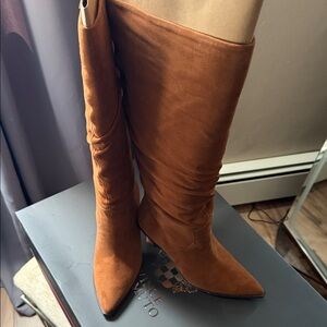 Vince Camuto Over-the-Knee Pointed Suede Boots - Brown